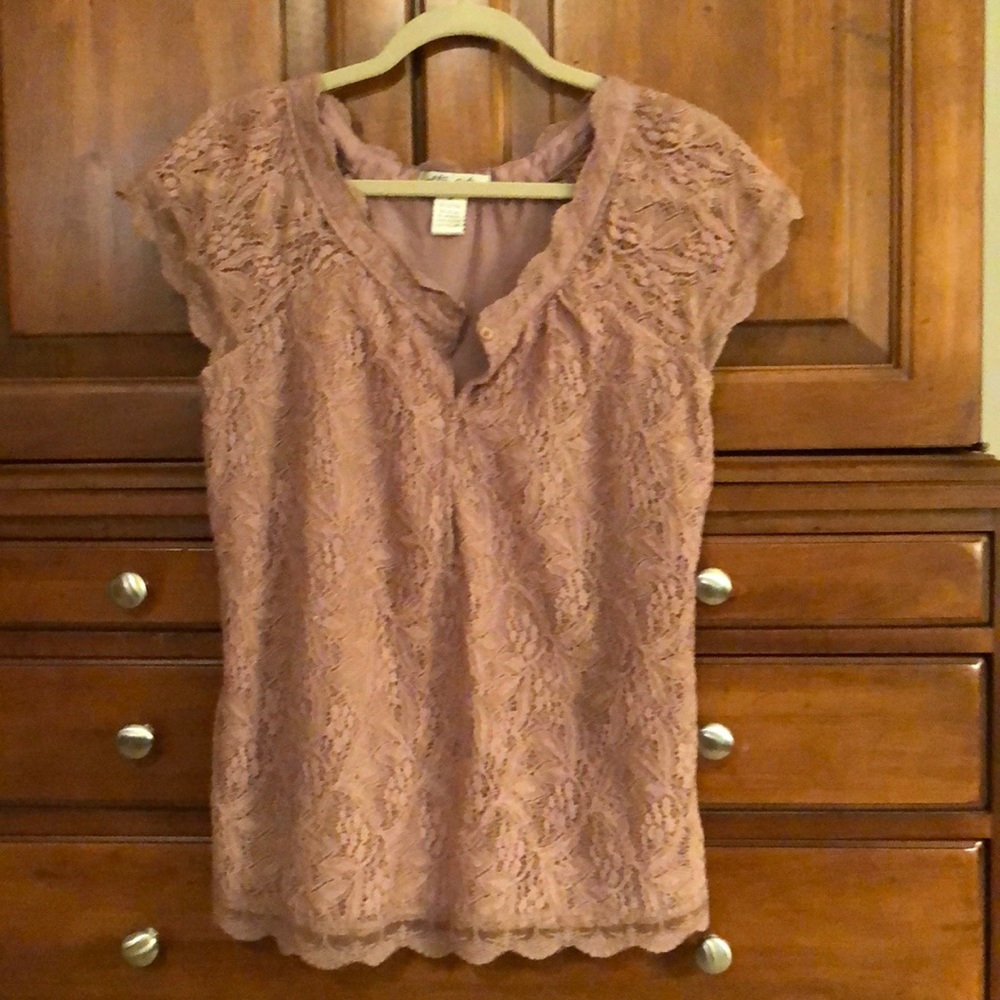 Pink lace top